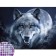 Diamond mosaic with partial filling on the canvas "Wolf Magic", 30 x 40 cm