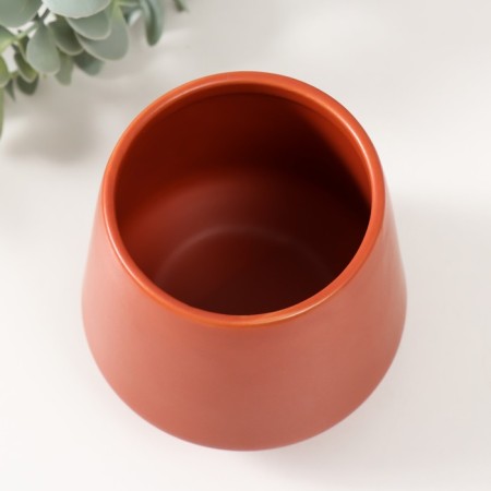 Bank for candles ceramics "trapezoid" orange 9x9x10 cm-1