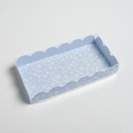 Box for confectionery with PVC cover “Snow time”, 10.5 x 21 x 3 cm, New Year-2