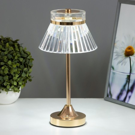 Table lamp sensory "Bianka" LED 10W AKB gold 15x15x33 cm-1