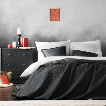 Set "Ibiza": a bedspread 160 x 220 cm, pillowcases 40 x 40 cm - 2 pcs, dark - gray-1