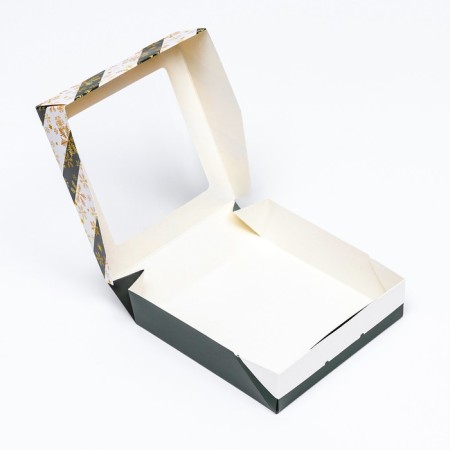 Folding box with the window "Snowflake", 15 x 15 x 4 cm-4
