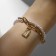 Bracelet Pearl "Castle" ball No. 8, white-gray color in gold, l = 16 cm