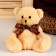 Soft toy "Tender Bear", bow, traces, color mix