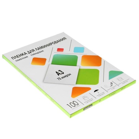 Laminating film A3 303x426 mm, 75 μm, 100 pieces, glossy, Geleos-2