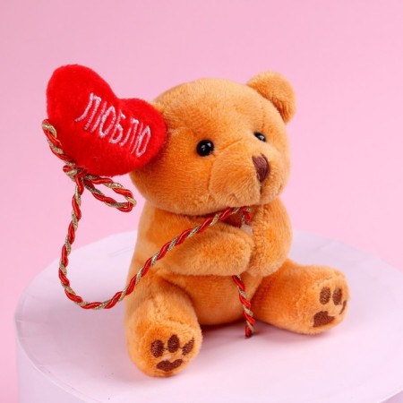 Set "I love", soft toy in a mug, bear, color mix-4