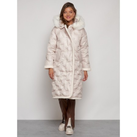 Coat insulated winter female, size 46, beige color