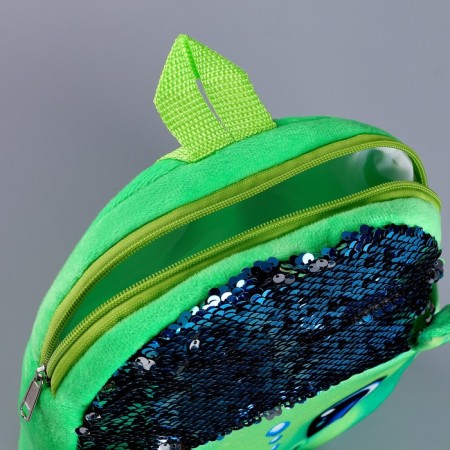 Baby backpack with sequins "Green Dragon", p. 23 × 28 cm-7