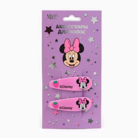 Hair clip, 2 pcs, 5.5 cm, Minnie Mouse