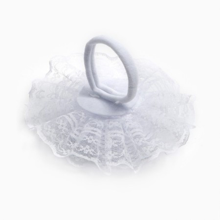 Graduation. Bant for hair on elastic band, white, 10.5 cm, princesses-2