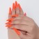 Patch nails, 24 pcs, shape of the ballerina, color neon orange