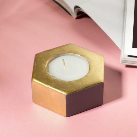 Candle in the candlestick "Gray and Golden"