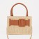 Bag Women's Tout with zipper, long chain, beige/brown color