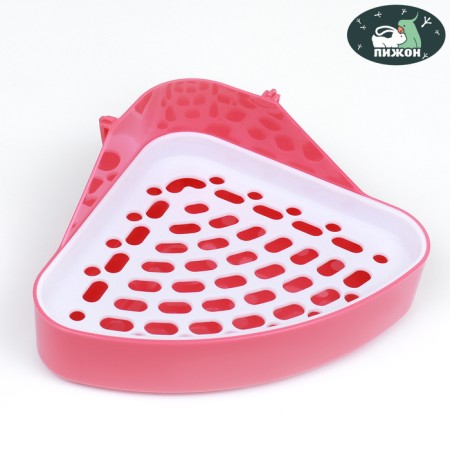 Corner toilet for rabbits and ferrets, 24 x 18 x 11 cm, red