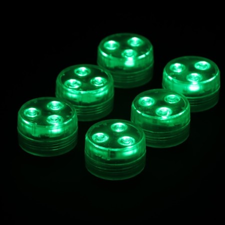 Waterproof lamp minimal mini, 3 x 1.9 cm, 6 pcs, from CR2032 (in the set), remote control, rgb, IP68-5