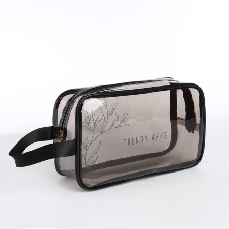 Cosmetic bag with lightning, black/transparent color-1