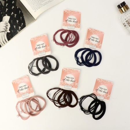 Hair elastic band "Milena" (set 4 pcs) beads, 4 cm, mix-2