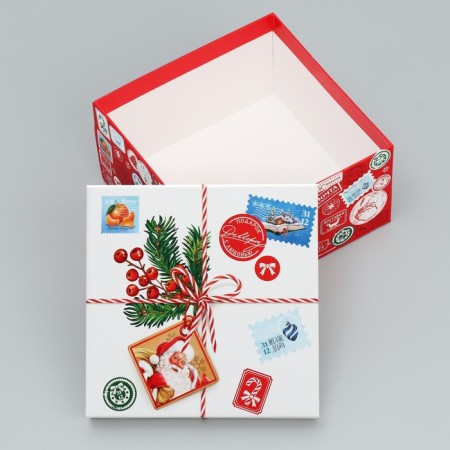 Gift Box "New Year's Post", 16 x 16 x 9 cm, New Year-3