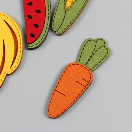 Decor for creativity claims. suede "fruits, vegetables" mix 7x2.2 cm-1