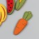 Decor for creativity claims. suede "fruits, vegetables" mix 7x2.2 cm