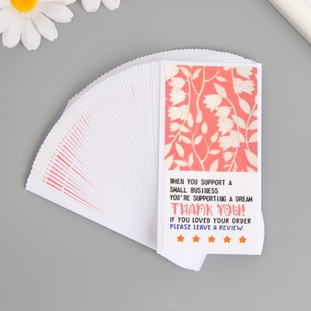 Stick Paper Gratitude "Flowers on a branch" set 50 pcs 10x5 cm