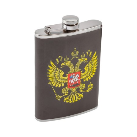 Gift set 6 in 1 "Russia": a flask 270 ml, funnel, 4 piles, black, 17 x 23 cm-1