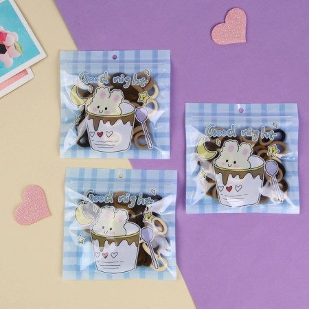Hair gum "Good wishes" (set of 50 pcs) Funny rabbit, 2 cm, mix-2