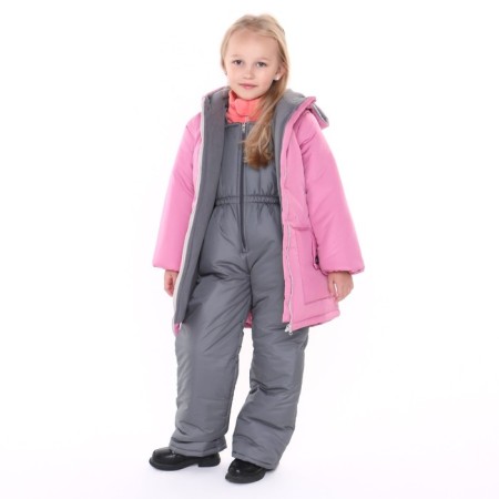 Winter set for girls, pink color, height 92-98 cm