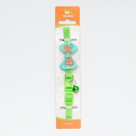 A collar with a bow "style", 33 x 1 cm, green-8