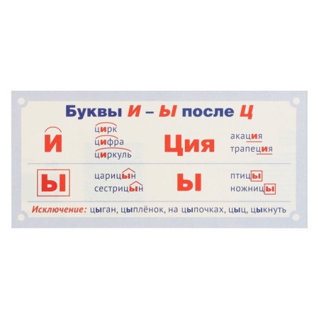 Set of cheat sheets "We write correctly 1-4 class" 10.9 x 20.2 cm-1