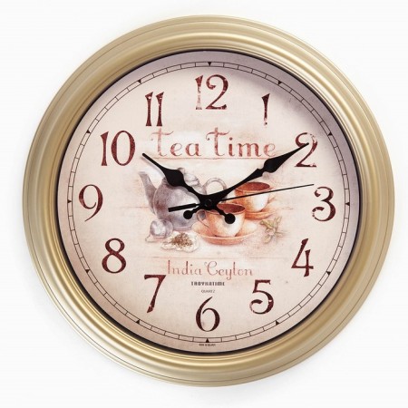 Wall clock, series: kitchen, "kettle", smooth move, d-31 cm
