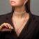 Set 2 objects: earrings, chocker "ice" 4 rows, white color in silver, 44.5 cm