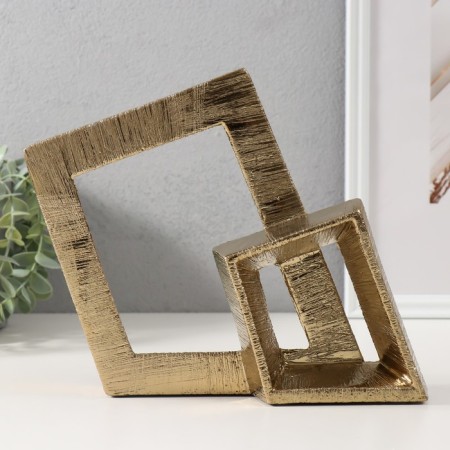 Souvenir Ceramics "Abstraction. Two squares" gold 25.5x5x20.5 cm