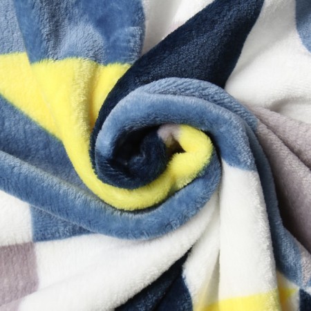 Pyramid plaid 200x220cm, yellow-blue, microfiber 190g/m, PE 100%-2
