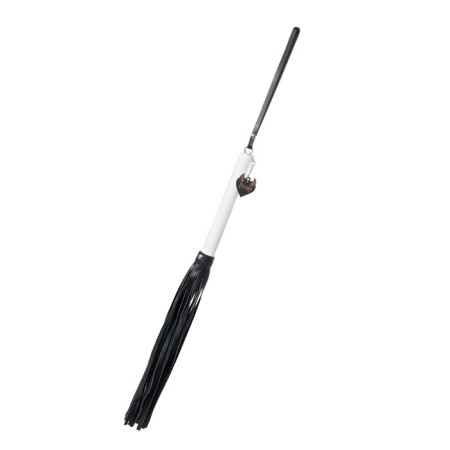 Pecado BDSM label, white handle, black whips, genuine leather-1