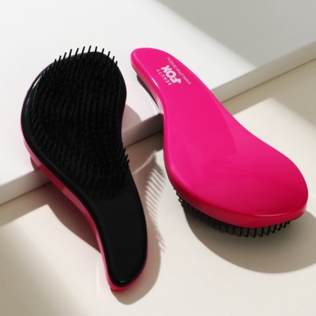 Massage comb a wave of Beauty Fox, bright pink color, Beauty Fox-4