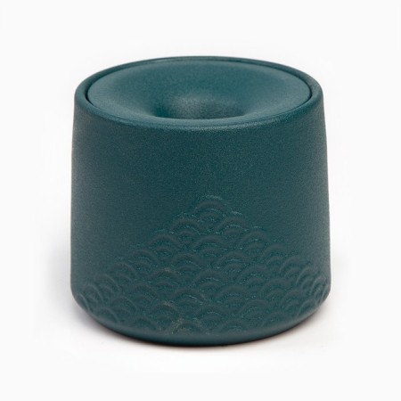 Ceramic ashtray for cigarettes and sticks "Style", 11 x 10 cm, d = 2.2 cm, emerald-1