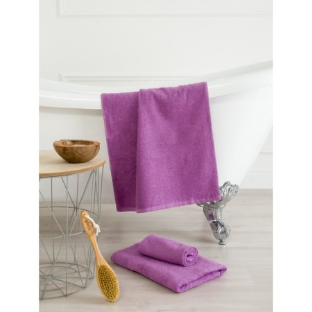 Terry towel Bio-Textiles "Ring", without a border, 360 grams, size 70x140 cm, lilac color