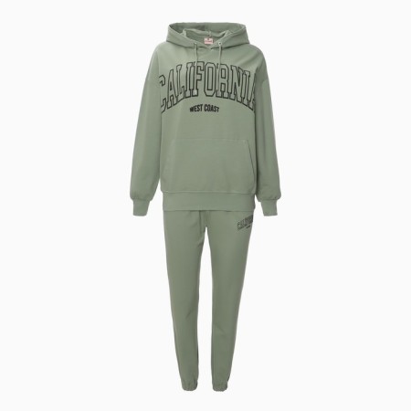 Women's costume (sweatshirt/pants), green color, size m (44)-1