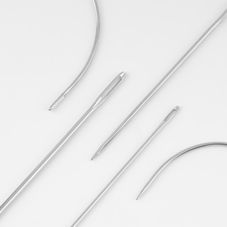 Sewing needles, for the skin, 7.3 / 6.8 / 6.2 / 6 / 5.9 / 5.4 / 4.3 / 3.7 cm, d = 2 /1 / 0.8 / 0.5 mm, 8 pcs-2