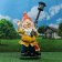Garden Light "Dwarf with a lantern and a rooster" 31x23x56cm