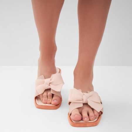 Women's slippers with an open nose, size 40-41, milk color-1