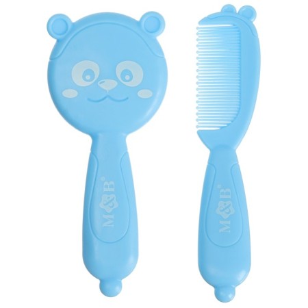 Hair care kit: comb and brush "Bear", blue color