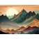 Diamond mosaic with a full filling on the canvas "Mountains", 30 x 40 cm
