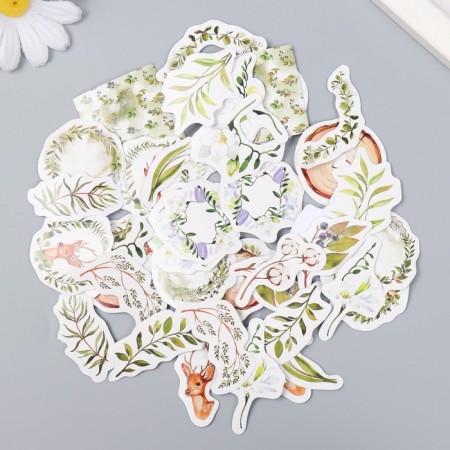 Stickers for creativity "Plant and Forest Deer" set of 46 pcs 4.4x4.4x1.1 cm