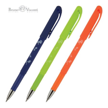 Gel handle with erased ink BrunovisConti Deletewrite "Bicycles", node 0.5 mm, blue ink, matte corps Soft Touch, mix