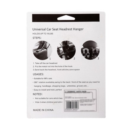 Killer-crunch on the headrest, two hooks, black-4
