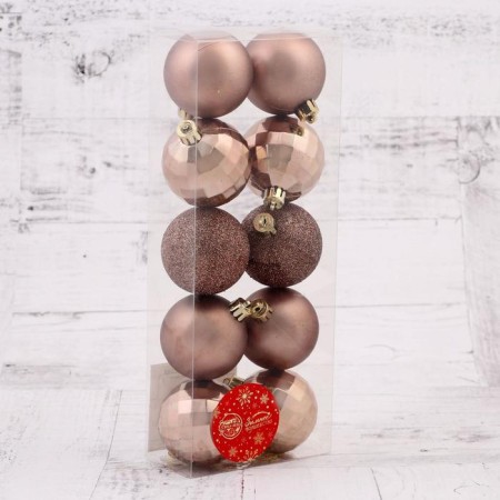 Set of balls plastic D-5 cm, 10 pcs "disco assorted" brown-1