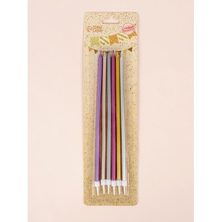 Candles in the cake "High Royce", 6 pcs, multi -colored-4