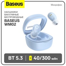 Wireless headphones Baseus WM02, TWS, vacuum, BT5.3, 40/300 mAh, microphone, blue
